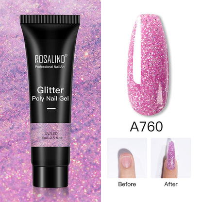 Extension de Gel pour ongles en Poly, 15ml, vernis à paillettes, tout pour manucure, Gel de construction, Semi-Permanent, à tremper, pour Nail Art