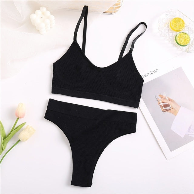 High Waist Elastic Women Underwear Bra Ice Silk Female Girls