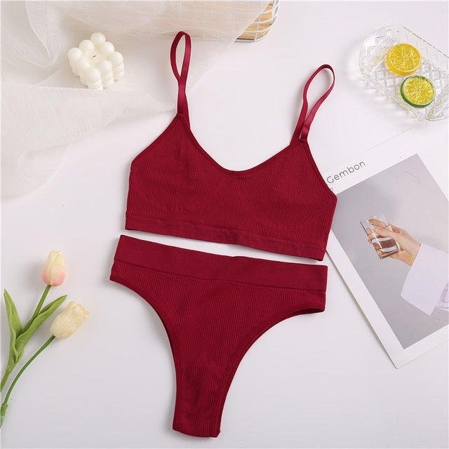 High Waist Elastic Women Underwear Bra Ice Silk Female Girls