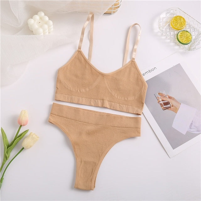 High Waist Elastic Women Underwear Bra Ice Silk Female Girls