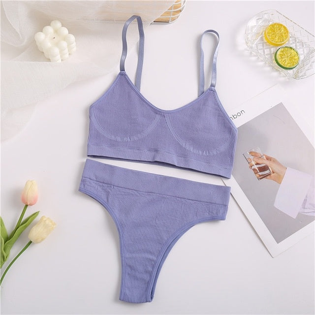 High Waist Elastic Women Underwear Bra Ice Silk Female Girls