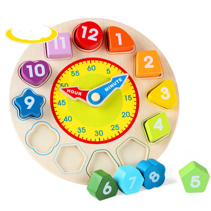 Digital Clock Wooden Cognitive Learning Alarm Clock Early Education Educational Toys For Children