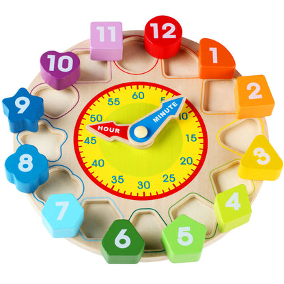 Digital Clock Wooden Cognitive Learning Alarm Clock Early Education Educational Toys For Children