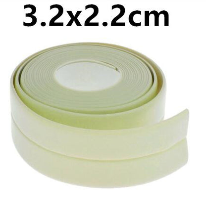 Bathroom Sealing Strip Tape - White PVC Self-Adhesive Waterproof Wall Sticker