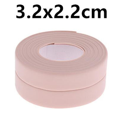 Bathroom Sealing Strip Tape - White PVC Self-Adhesive Waterproof Wall Sticker