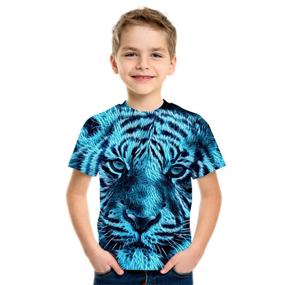 3D Digital Printing Short Sleeve Fashion Kids T-shirt Top