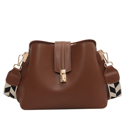 Wide Shoulder Strap Bucket Bag Single Shoulder Diagonal Bag