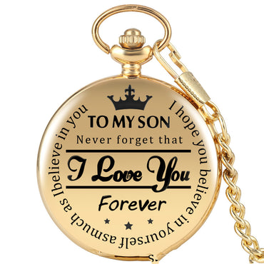 Engraved Vintage Commemorative Quartz Gift Pocket Watch