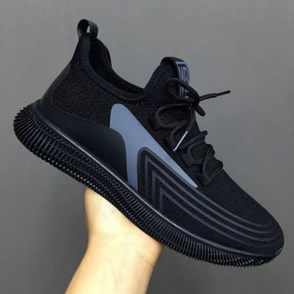 All Black Work Shoes Men's Mesh Men's Shoes Breathable Lightweight Mesh Shoes Summer Mesh Sports Casual Shoes