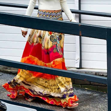 Robe deux pièces bohémien, épaules dénudées, haut, vêtements de Festival, ensemble de robe pour femmes, ensemble de jupe longue