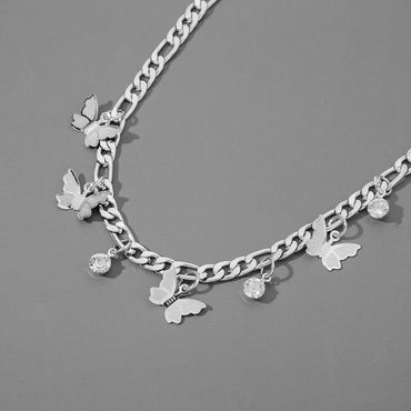 Collier papillon Collier clavicule en métal