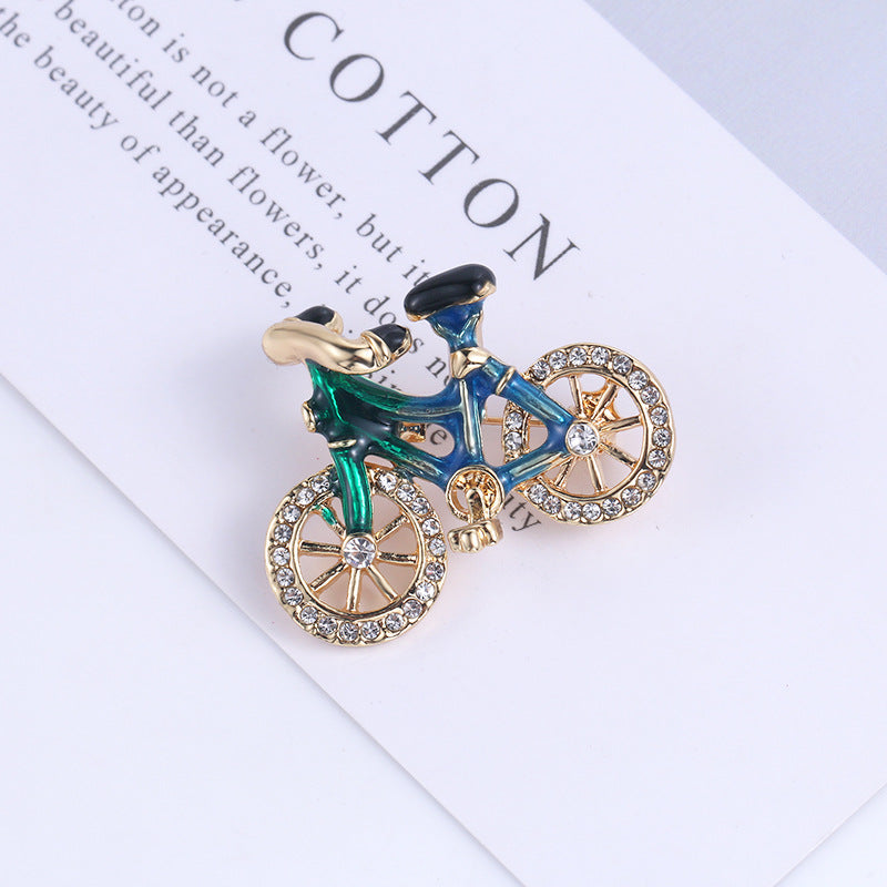 Creative Bicycle Brooch Collar Pin Brooch Dripping Oil