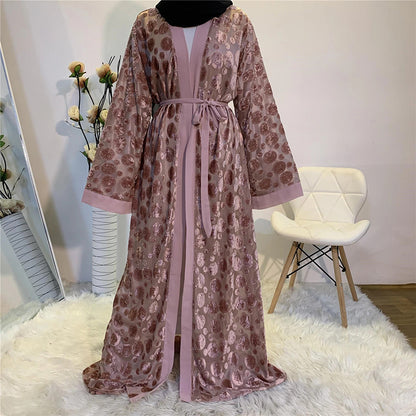 Dubai Women Clothing Maxi Long Kaftan Abaya Malaysian Robe Cardigan