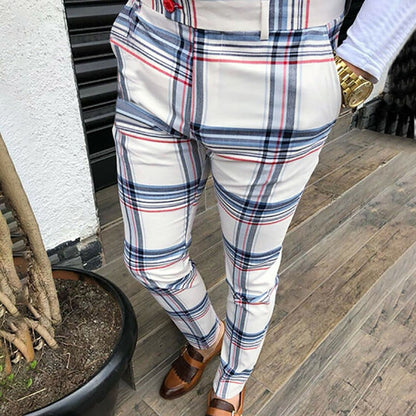 New Mens Fashion Plaid Pants Men Streetwear Hip Hop Pants