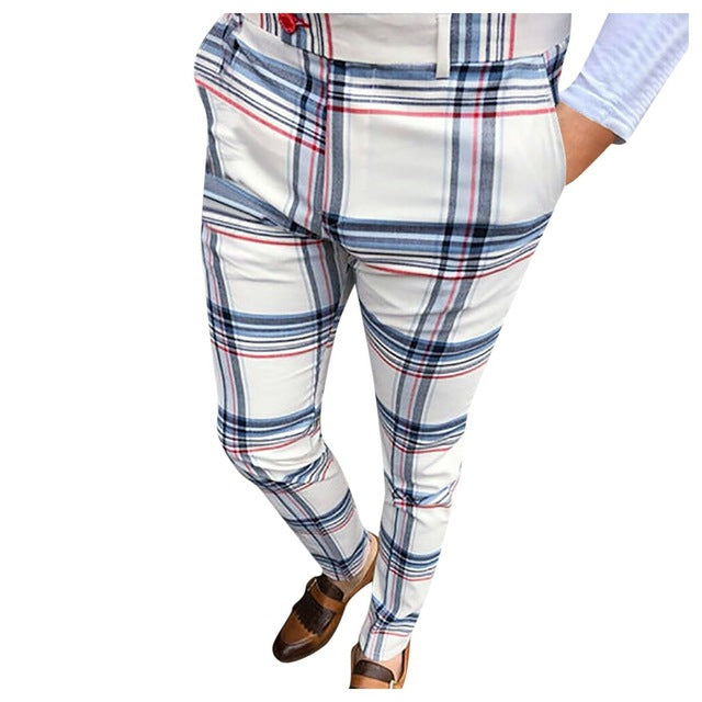 New Mens Fashion Plaid Pants Men Streetwear Hip Hop Pants