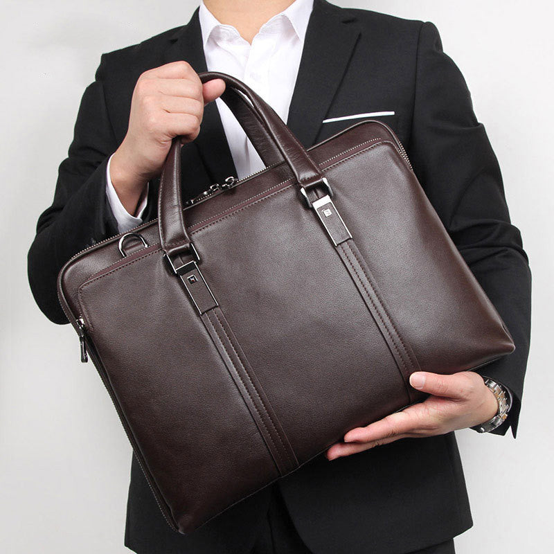 Gentleman Style Läder mäns väskor Business Bags Portföljer män handväskor Atmosfäriska och stabila handväskor