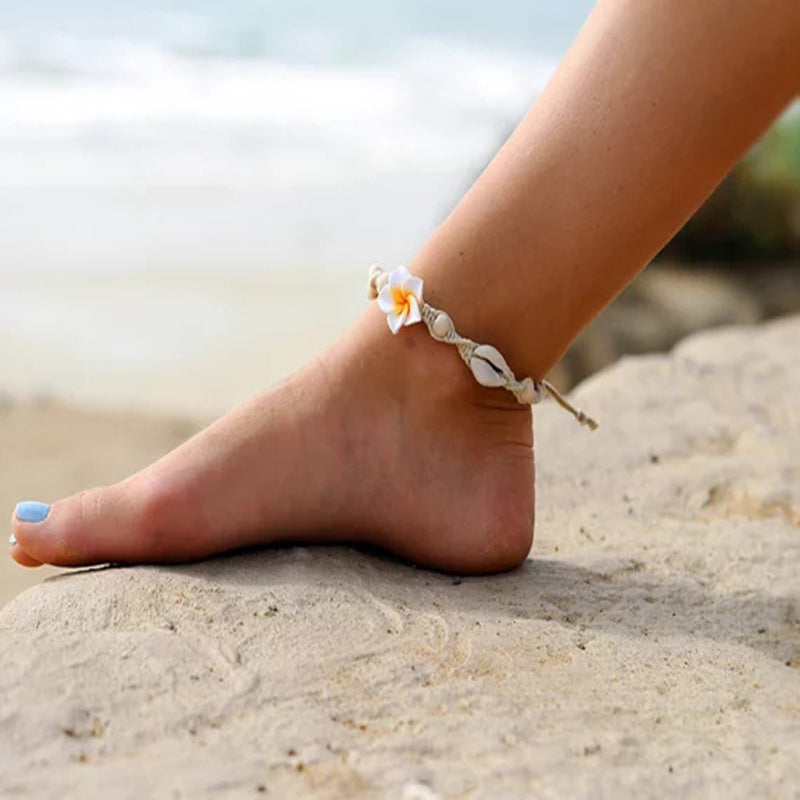 Beach Barfot armband ankel SeaShell anklet för kvinnor fot smycker