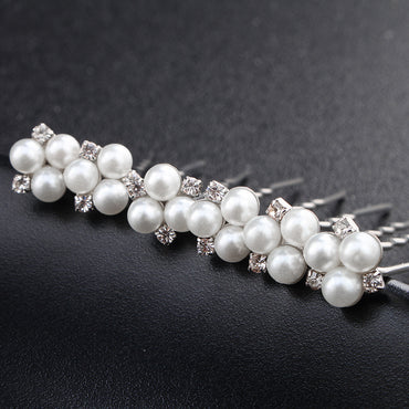 Bröllop smycken Enkel Ny brud Huvudstäder Pearl Strass Harpin Pin Bröllop smycken tillbehör
