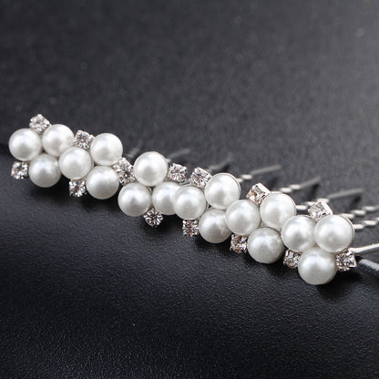 Bröllop smycken Enkel Ny brud Huvudstäder Pearl Strass Harpin Pin Bröllop smycken tillbehör