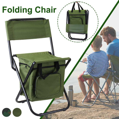 Chaise de pêche pliante, sac à dos isolant avec sac isotherme, chaise de plage pliante Portable, siège de Camping, tabouret pliant