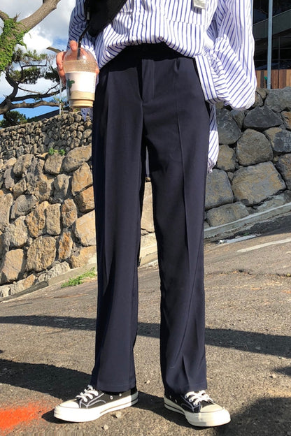 Men s Drape Straight Trousers Suit Pants