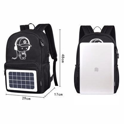 Sac à dos de mode sac à dos de charge à énergie solaire étanche Oxford grand sac à dos d'école pour adolescents cartable tendance