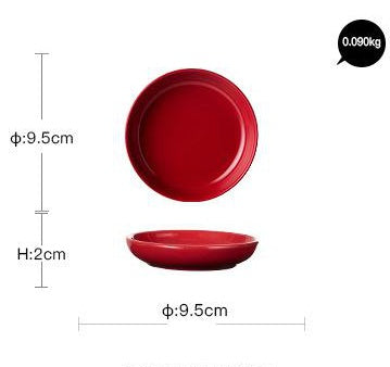 Luxury Red Glaze Ceramic Dinner Sets Kitchen Utensils Porcelain Salad Serving Plate Dish Bowl Restaurant Dining Table Home Decor