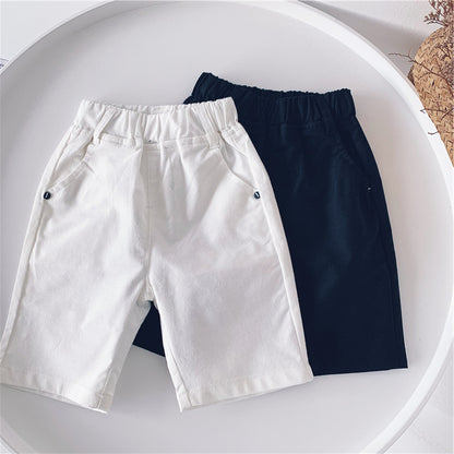 Boys Solid Color Casual Pants For Children