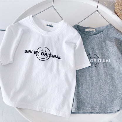 Xiaojiejia Barnkläder pojkar sommarkläder 2021 Nya pojkars T-shirt Sommarbarn Kort ärm baby halv ärm topp