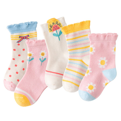 Girls' Socks, Autumn And Winter Cotton Socks