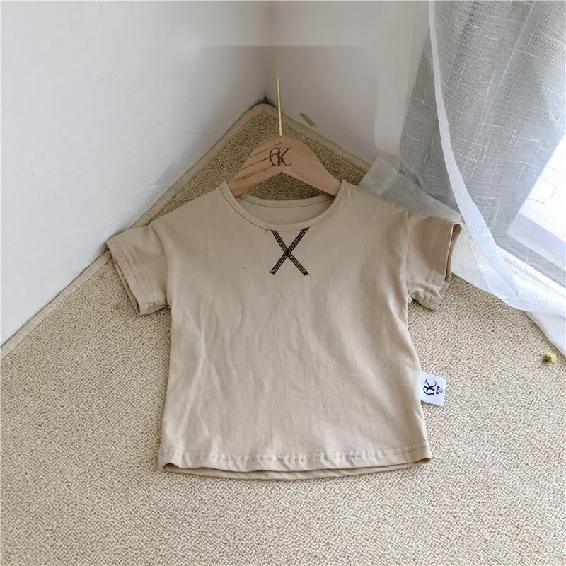 Sommar Baby Barnkläder Enkel kortärmad T-shirt