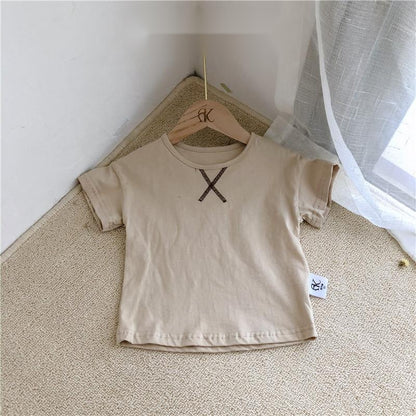 Vêtements d'été pour bébés et enfants, T-shirt Simple à manches courtes