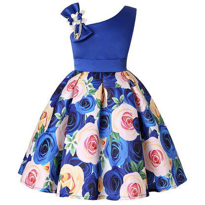 Girls' Dresses Girls' Princess Dresses Digital Print Children's Dresses