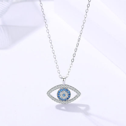 s925 Sterling Silver Smycken Europeiska och amerikanska Atmospheric Demon Eye Halsband Eye Pendant