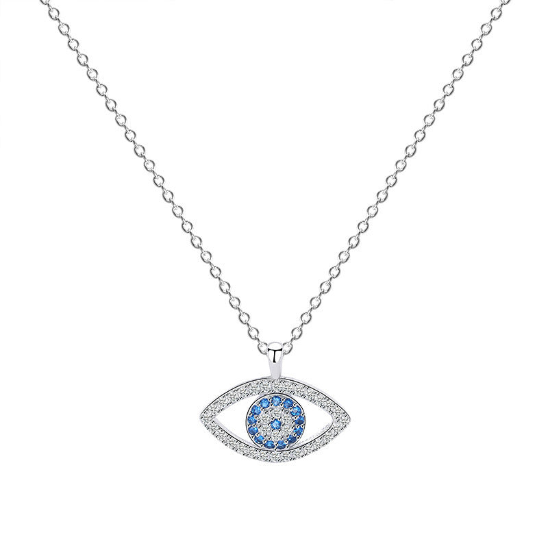 s925 Sterling Silver Smycken Europeiska och amerikanska Atmospheric Demon Eye Halsband Eye Pendant