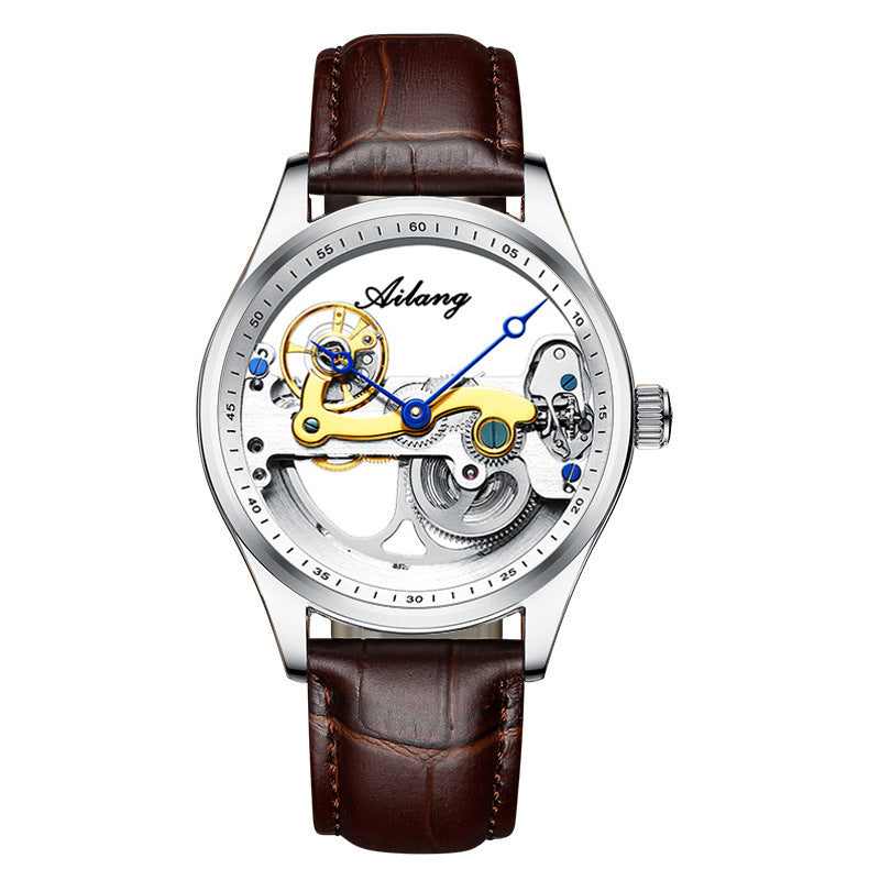 Automatisk mekanisk klocka Creative Hollow Male Watch Generation silikonbandklocka