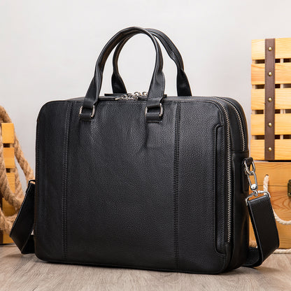 MVA Briefcase, Leather Men's Business Handbag, First Layer Leather Laptop Business Bag, Spot Wholesale