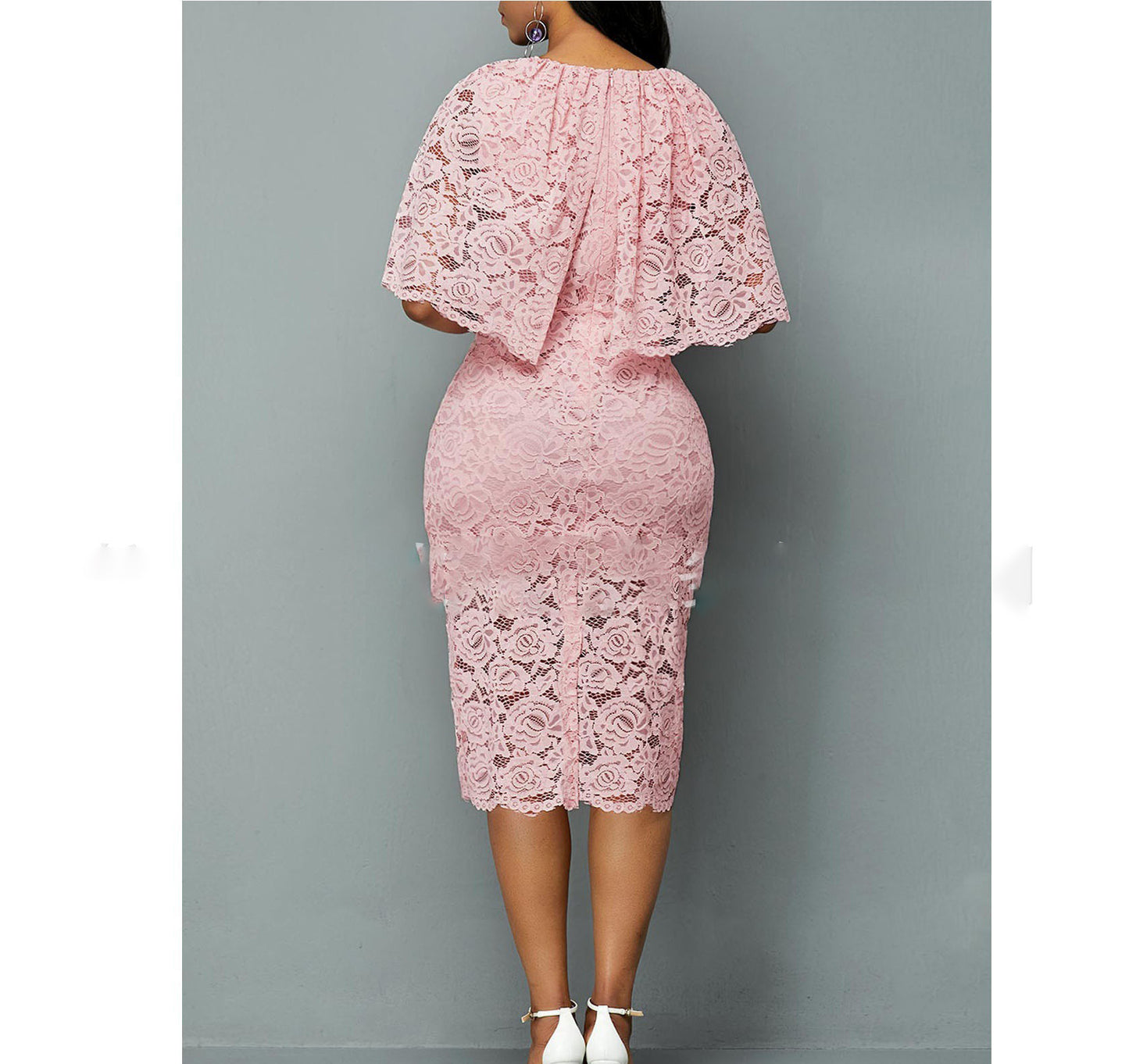 MD Afrikanska spet klänningar för kvinnor mode Nya Afrika Sexig bröllop outfit 4XL 5XL Plus storlek Maxi klänning Dashi Ankara Rosa robe