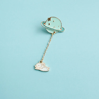 Planet Bunny Broche Sac Pendla smycken söt japanska badge Ins Tide personlighet Män och kvinnor Tillbehör