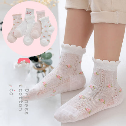 Mesh Boneless Suture Cartoon Boys And Girls Socks Thin Baby Socks