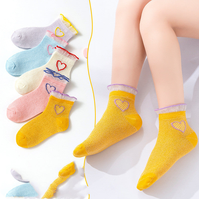 Mesh Boneless Suture Cartoon Boys And Girls Socks Thin Baby Socks