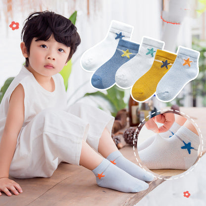 Mesh Boneless Suture Cartoon Boys And Girls Socks Thin Baby Socks