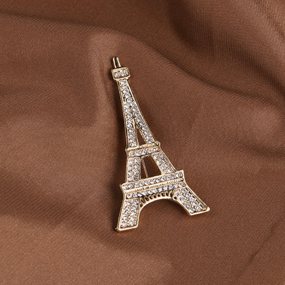 Broche tour Eiffel en alliage plaqué, accessoires pour vêtements, broche