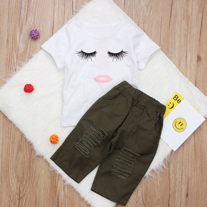 Pudcoco Girl Set 6M-4Y - Kid Baby Girls Eyelash Tops T-shirt Pants Leggings Outfits Set Clothes