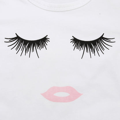 Pudcoco Girl Set 6M-4Y - Kid Baby Girls Eyelash Tops T-shirt Pants Leggings Outfits Set Clothes
