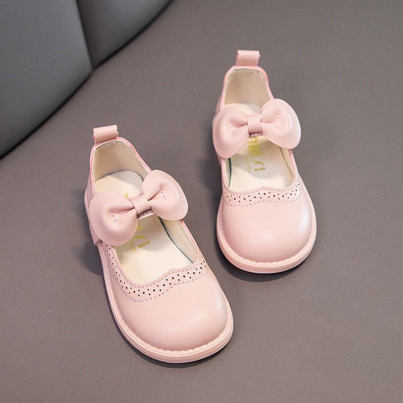 Spring And Autumn New Girls Princess Shoes Soft Sole Children Peas Shoes Foreign Students Small Leather Shoes Middle And Small Children Korean