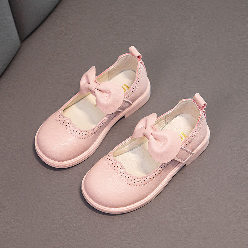 Spring And Autumn New Girls Princess Shoes Soft Sole Children Peas Shoes Foreign Students Small Leather Shoes Middle And Small Children Korean