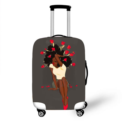 Nopersonality African Art Girl Travel Accessories Luggage Cover Suitcase Protection Baggage Dust Cover Stretch Fabrics 18-30inch