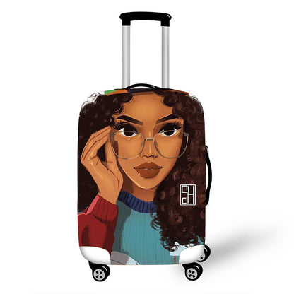 Nopersonality African Art Girl Travel Accessories Luggage Cover Suitcase Protection Baggage Dust Cover Stretch Fabrics 18-30inch