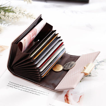 Women's Compact Card Holder with Large Capacity and Multiple Card Slots